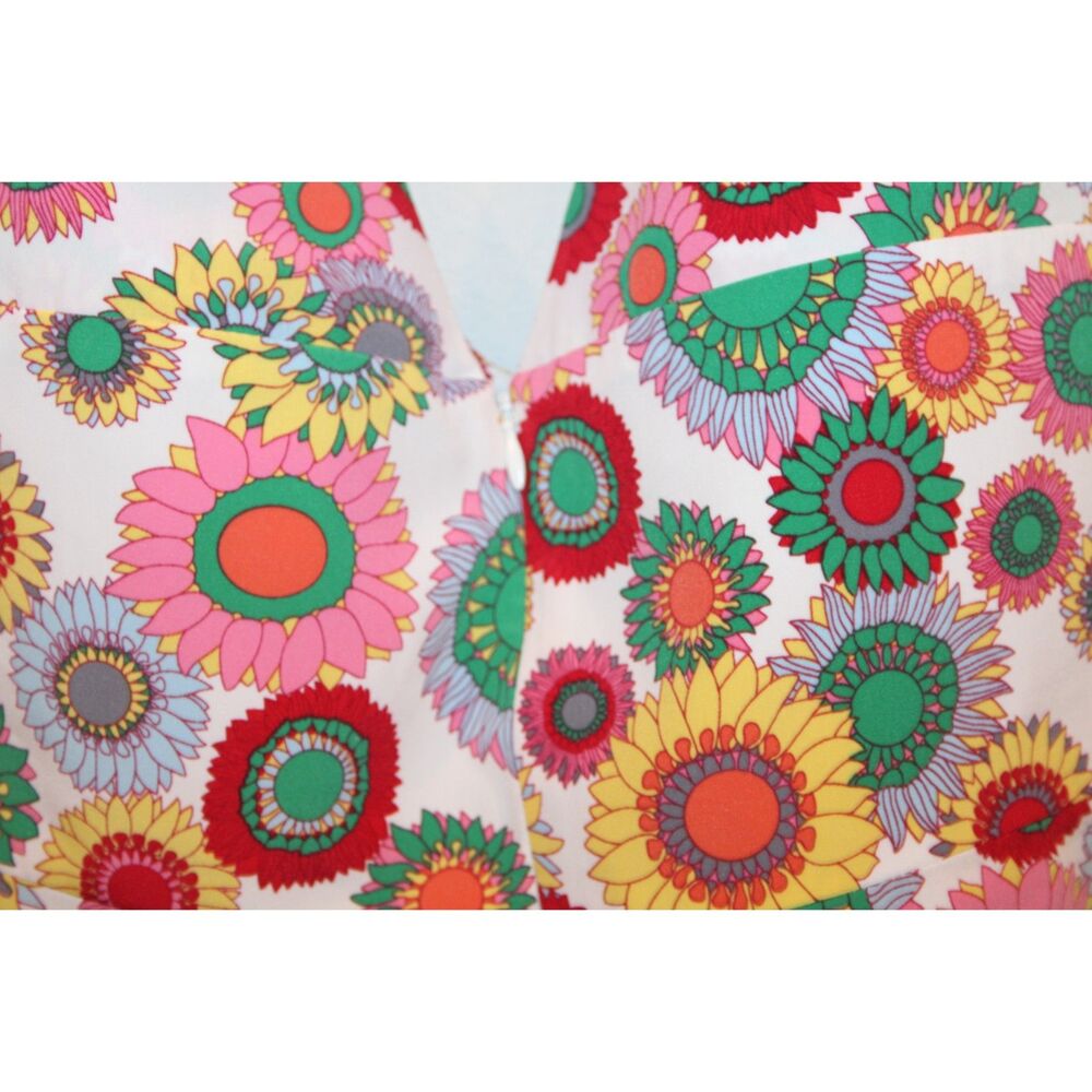 Nine West Floral Tie-Front Crop Top size 12 Y2K Retro Sleeveless Fun Print - Picture 8 of 8